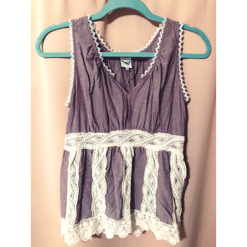 Lacey lavender Anthropologie blouse